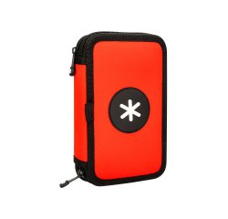 Plumier escolar antartik doble cremallera color rojo 28 piezas