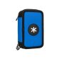 Plumier escolar antartik triple cremallera color azul 36 piezas