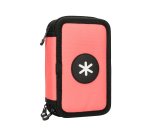 Plumier escolar antartik triple cremallera color coral 36 piezas