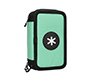 Plumier escolar antartik triple cremallera color menta 36 piezas