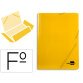 Carpeta liderpapel gomas folio 3 solapas carton plastificado color amarillo