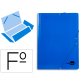 Carpeta liderpapel gomas tres solapas carton plastificado folio color azul