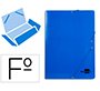 Carpeta liderpapel gomas tres solapas carton plastificado folio color azul