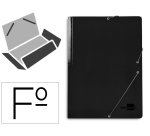 Carpeta liderpapel gomas tres solapas carton plastificado folio color negro