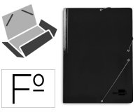 Carpeta liderpapel gomas tres solapas carton plastificado folio color negro