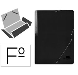 Carpeta liderpapel gomas tres solapas carton plastificado folio color negro