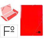 Carpeta liderpapel gomas tres solapas carton plastificado folio color rojo