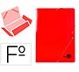 Carpeta liderpapel gomas tres solapas carton plastificado folio color rojo