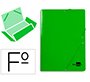 Carpeta liderpapel gomas tres solapas carton plastificado folio color verde