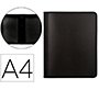 Carpeta liderpapel 4 anillas 25 mm polipropileno cierre cremallera 4 bolsillos interiores con ribete color negro
