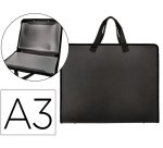 Carpeta liderpapel portadocumentos polipropileno a3 cierre de cremallera 2 bolsillos interiores con asa