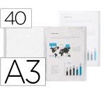 Carpeta liderpapel escaparate 40 fundas polipropileno din a3 translucido