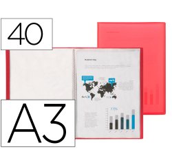 Carpeta liderpapel escaparate 40 fundas polipropileno din a3 translucido