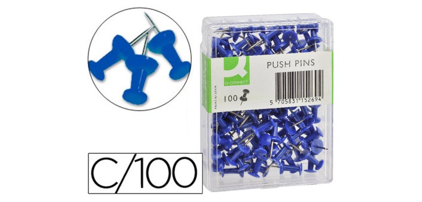 Señalizador de planos q-connect azul caja de 100 unidades