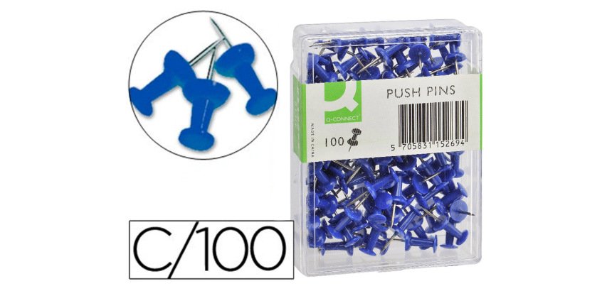 Señalizador de planos q-connect azul caja de 100 unidades