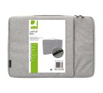 Funda para portátil Q-connect 13,3" con asa 1 bolsillo exterior con cremallera gris