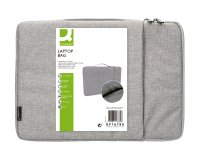 Funda para portátil Q-connect 13,3" con asa 1 bolsillo exterior con cremallera gris