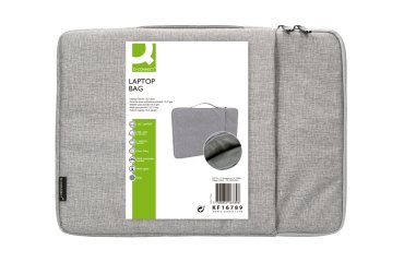 Funda para portátil Q-connect 13,3" con asa 1 bolsillo exterior con cremallera gris