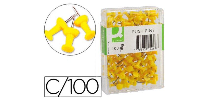 Señalizador de planos q-connect amarillo caja de 100 unidades