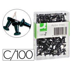 Señalizador de planos q-connect negro caja de 100 unidades