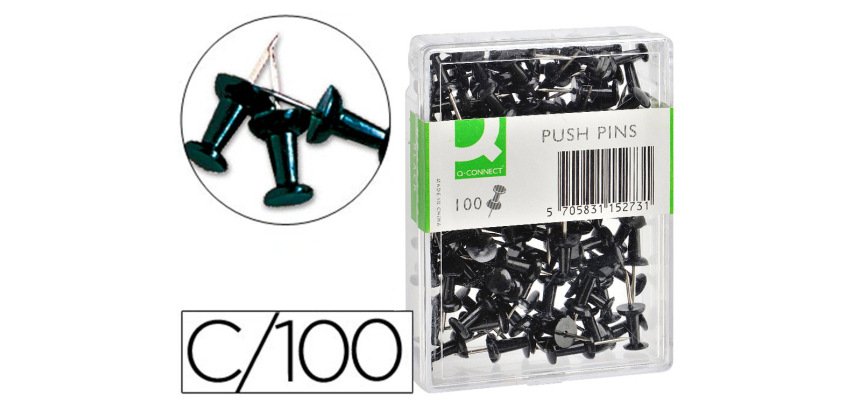 Señalizador de planos q-connect negro caja de 100 unidades