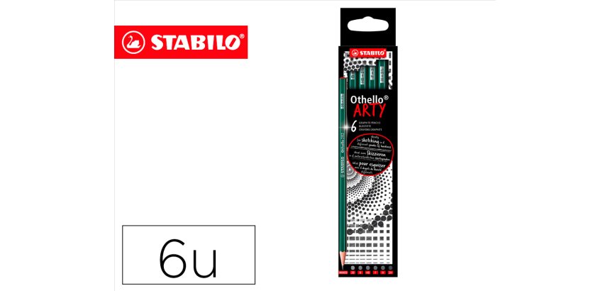 Lapices de grafito stabilo othello arty line estuche carton de 6 unidades durezas surtidas