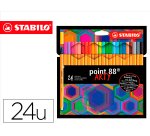 Rotulador stabilo point 88 punta de fibra arty line estuche carton de 24 unidades colores surtidos