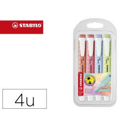 Rotulador stabilo fluorescente fino swing cool pastel estuche de 4 unidades colores surtidos