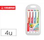 Rotulador stabilo fluorescente fino swing cool pastel estuche de 4 unidades colores surtidos