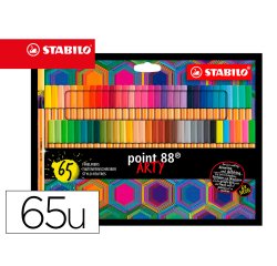 Rotulador stabilo point 88 punta de fibra arty line estuche carton de 65 unidades colores surtidos