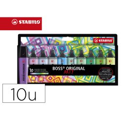 Rotulador stabilo boss fluorescente 70 arty line colores frios estuche carton de 10 unidades colores