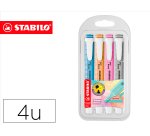 Rotulador stabilo fluorescente fino swing cool pastel estuche de 4 unidades colores surtidos