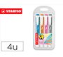 Rotulador stabilo fluorescente fino swing cool pastel estuche de 4 unidades colores surtidos