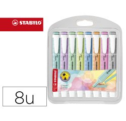 Rotulador stabilo fluorescente fino swing cool pastel estuche de 8 unidades colores surtidos