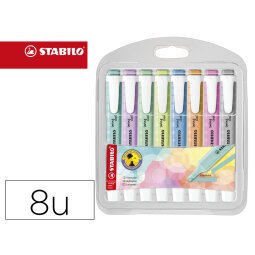 Rotulador stabilo fluorescente fino swing cool pastel estuche de 8 unidades colores surtidos