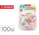 Rotulador stabilo fluorescente fino swing cool pastel bombonera de 100 unidades colores surtidos