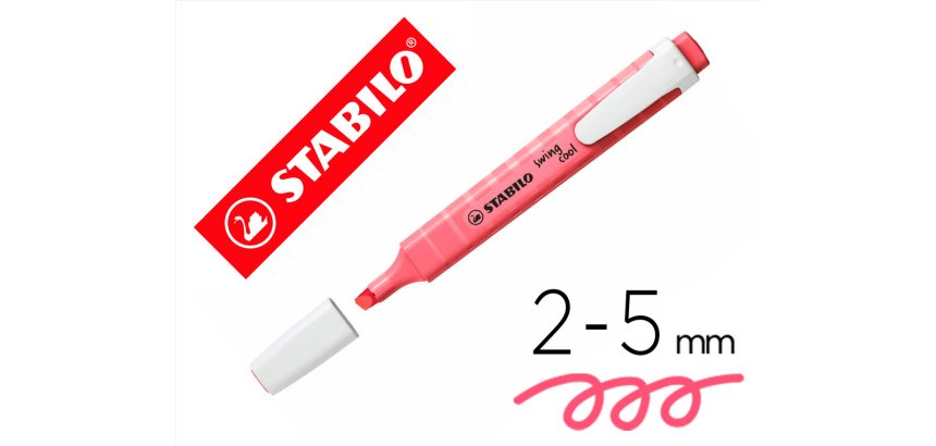 Rotulador stabilo fluorescente fino swing cool pastel rosa cerezo enflor