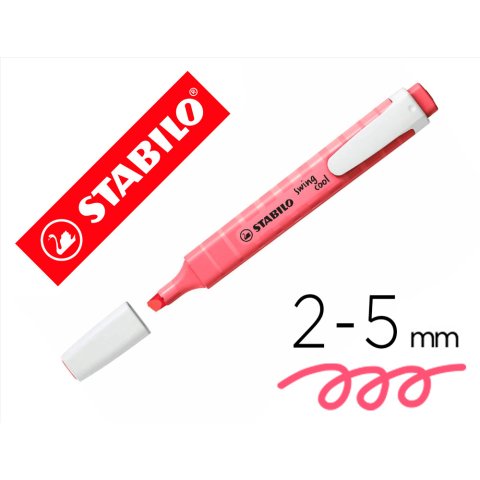 Rotulador stabilo fluorescente fino swing cool pastel rosa cerezo enflor