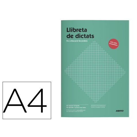 Libreta de dictados addittio secundaria 64 paginas 17x24 cm catalan