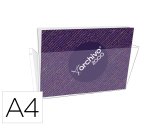 Expositor mural archivo 2000 din a4 horizontal 1 compartimento plastico transparente 80x365x180 mm