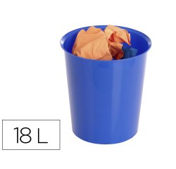 Papelera plastico archivo 2000 ecogreen 100% reciclada 18 litros color azul 290x310 mm