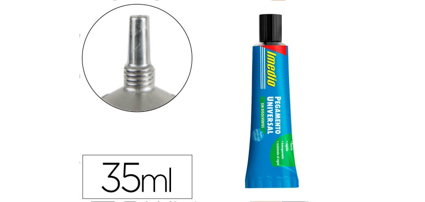 Pegamento imedio universal sin disolventes transparente banda azul 35 ml