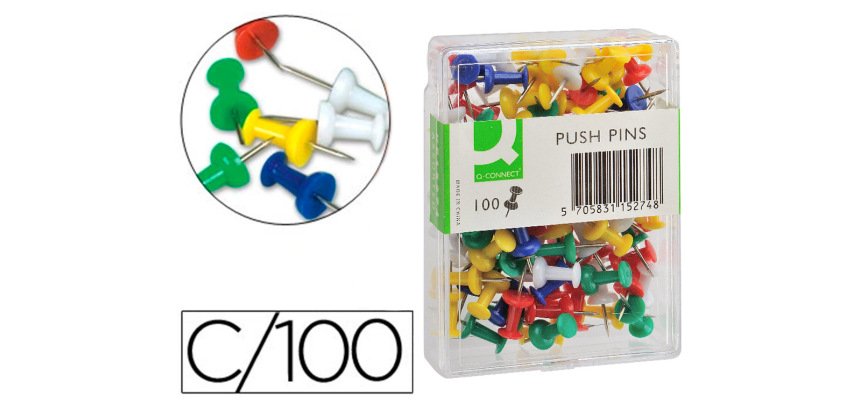 Señalizador de planos q-connect caja de 100 unidades colores surtidos