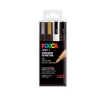 Rotulador uni posca pc-3m/4c marcador de pintura punta conica 0,9-1,3 mm gswb estuche de 4 unidades