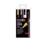 Rotulador uni posca pc-5m/4c marcador de pintura punta conica 1,8-2,5 mm gswb estuche de 4 unidades