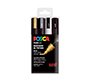 Rotulador uni posca pc-5m/4c marcador de pintura punta conica 1,8-2,5 mm gswb estuche de 4 unidades