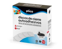 Disco de cierre plico velcro autoadhesivo 20 mm diametro color negro caja de 400 unidades
