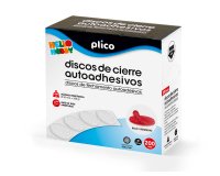 Disco de cierre plico velcro autoadhesivo 20 mm diametro color rojo caja de 200 unidades