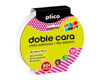 Cinta adhesiva plico doble cara transparente 50 mt x 30 mm