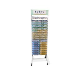 Expositor rubio suelo metalico pequeño cuadernos 400 unidades surtidas